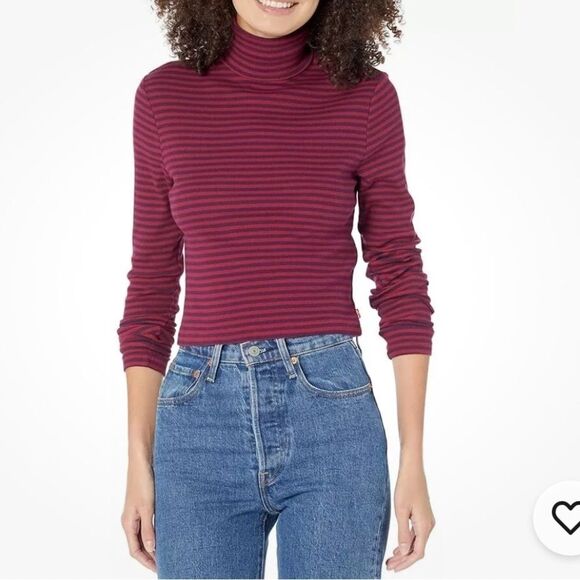 NEW Levi's Pink and Purple Striped Turtleneckbsize 1x - Picture 1 of 6